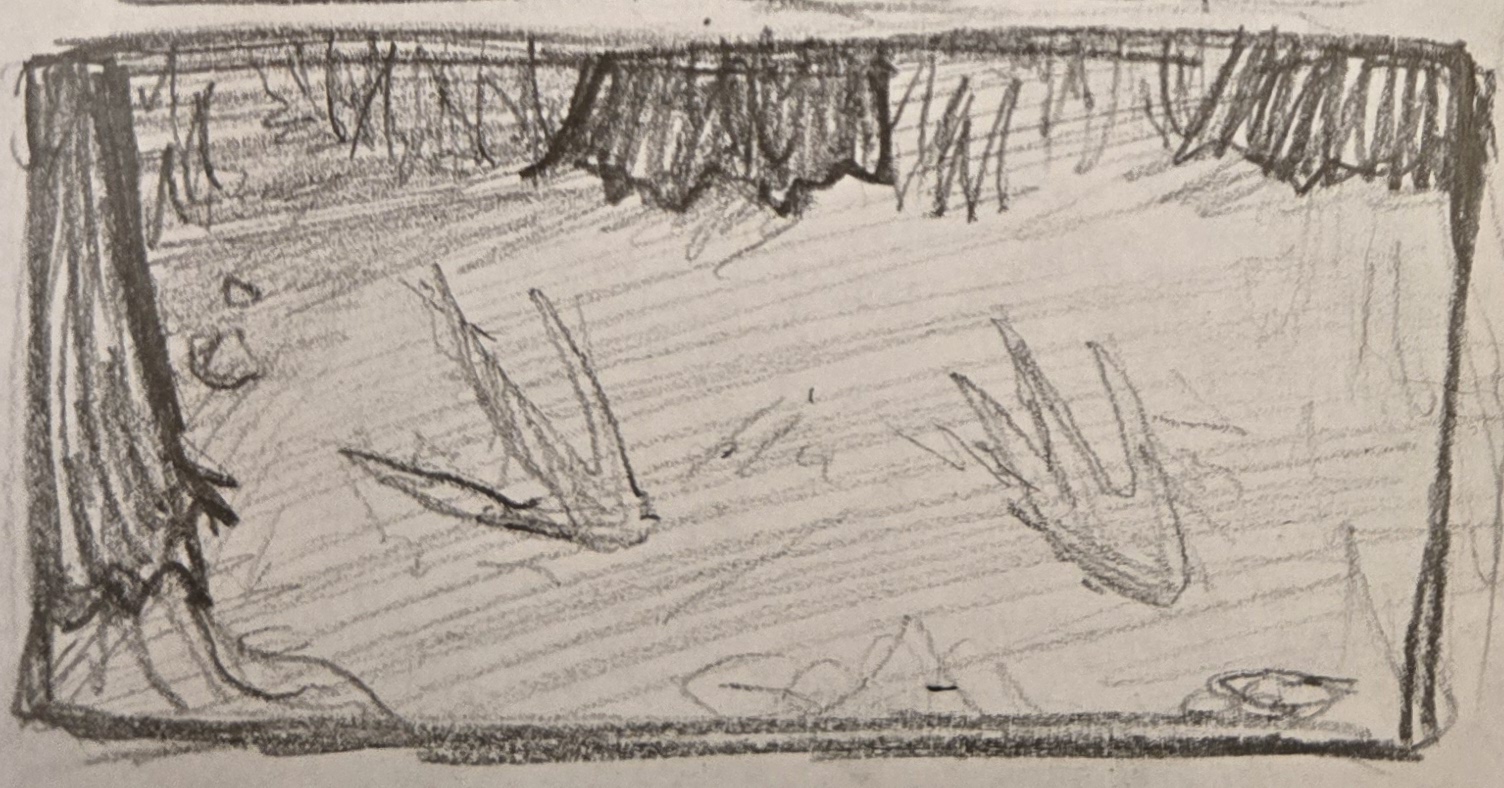drawing of creature footprints